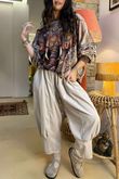 Lomi Mandala Stretch Velour Sweatshirt Stone